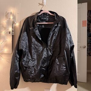 M+RC Noir Black Nylon Windbreaker Jacket Logo Track Jacket Men’s Large